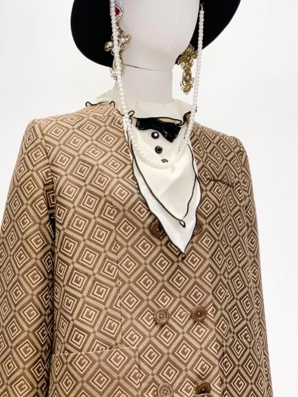 Áo vest nữ họa tiết kẻ sọc thời trang cao cấp Gucci GC X Adidas pong